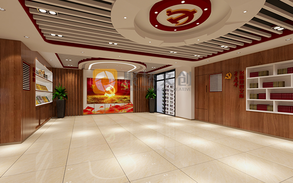 智慧黨建展廳設計效果圖+平面布置圖，創(chuàng)新設計理念